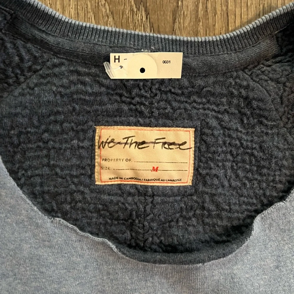 Free people WE THE FREE Blue Midnight Pullover Sweatshirt